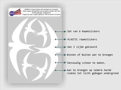 Vogel raamsticker set 6 zwaluw stickers