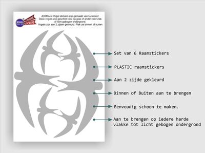 Vogel raamsticker set 6 zwaluw stickers