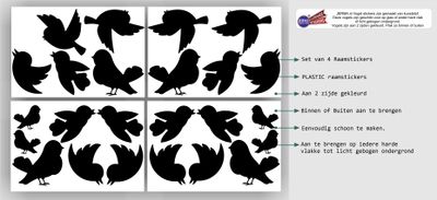 Vogel raamstickers 23 twitterende zwart