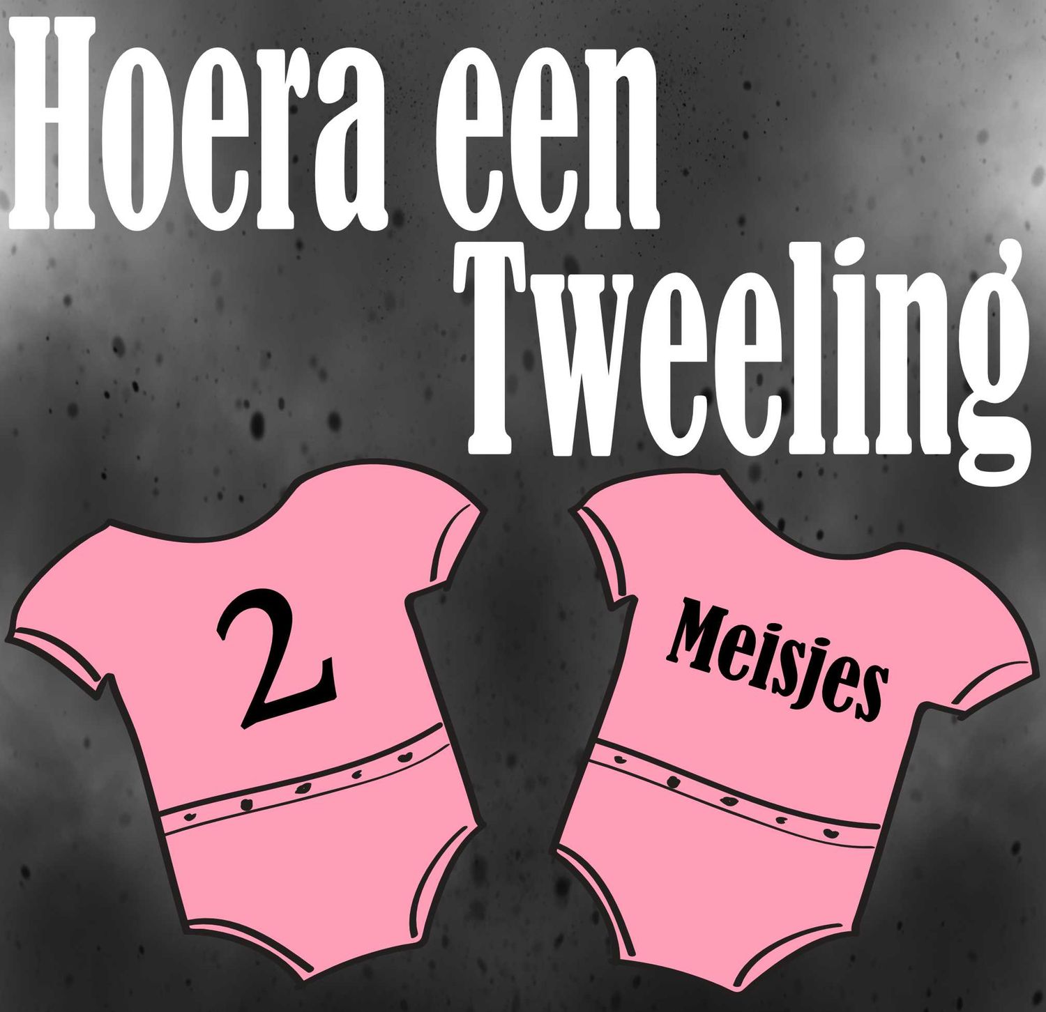 Geboorte sticker Hoera een tweeling 2 Meisjes