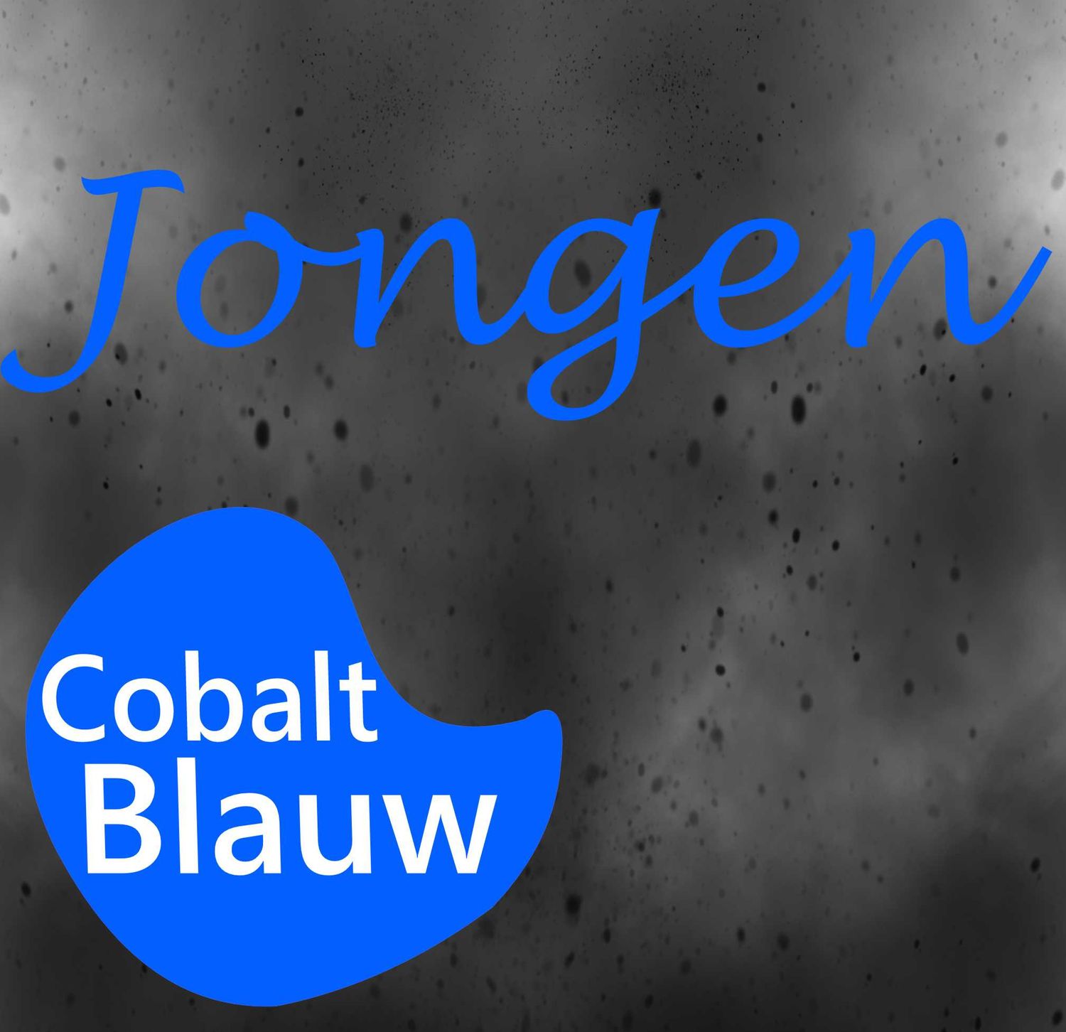 Geboorte sticker Hoera een Jongen kobalt blauw