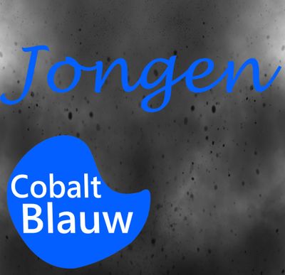 Geboorte sticker Hoera een Jongen kobalt blauw