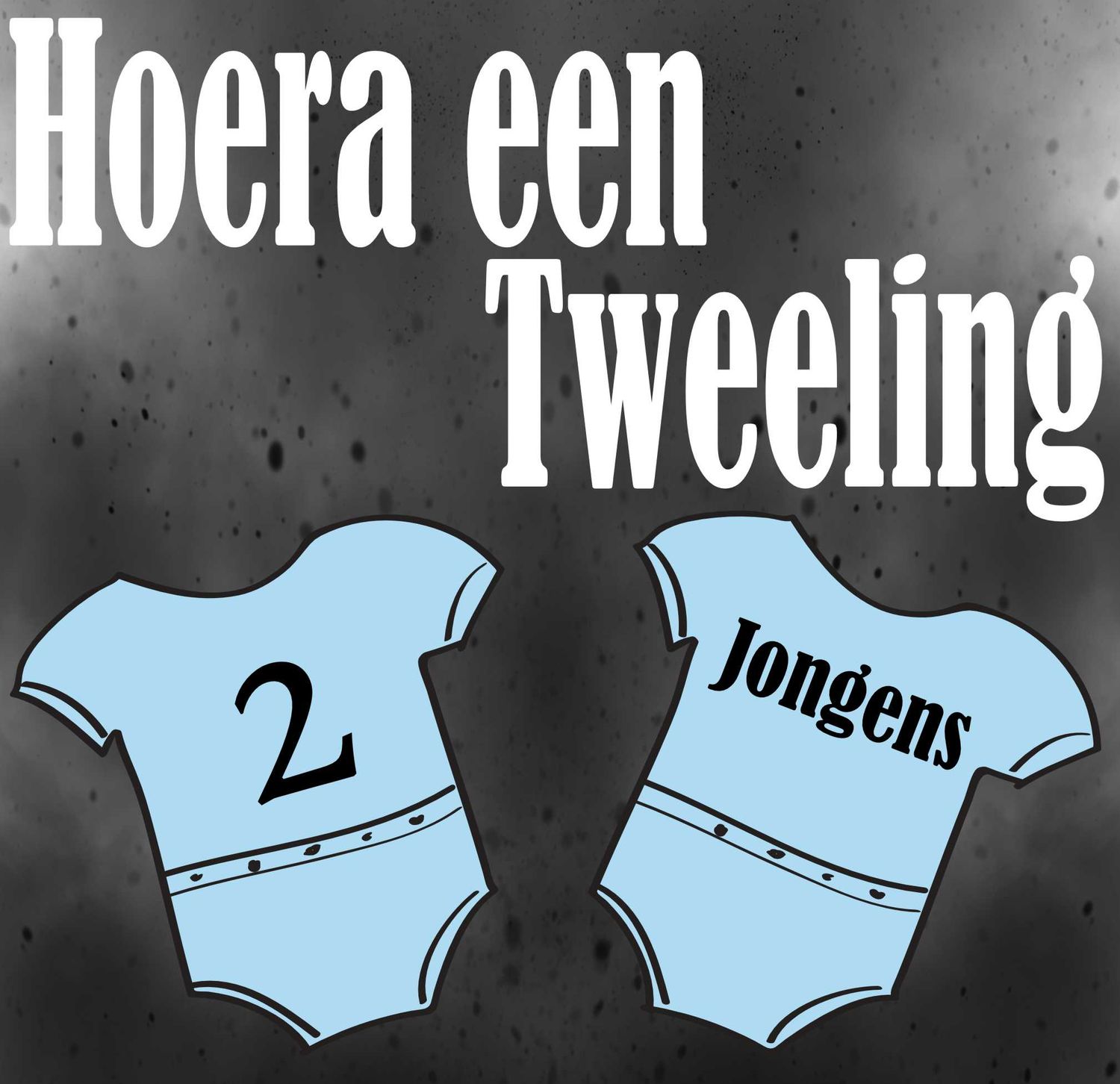 Geboorte sticker Hoera een tweeling 2 Jongens