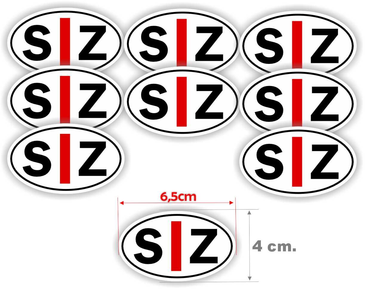 SZ slechtziend stickerset – 6,5 × 4 cm – 9 stuks per vel
