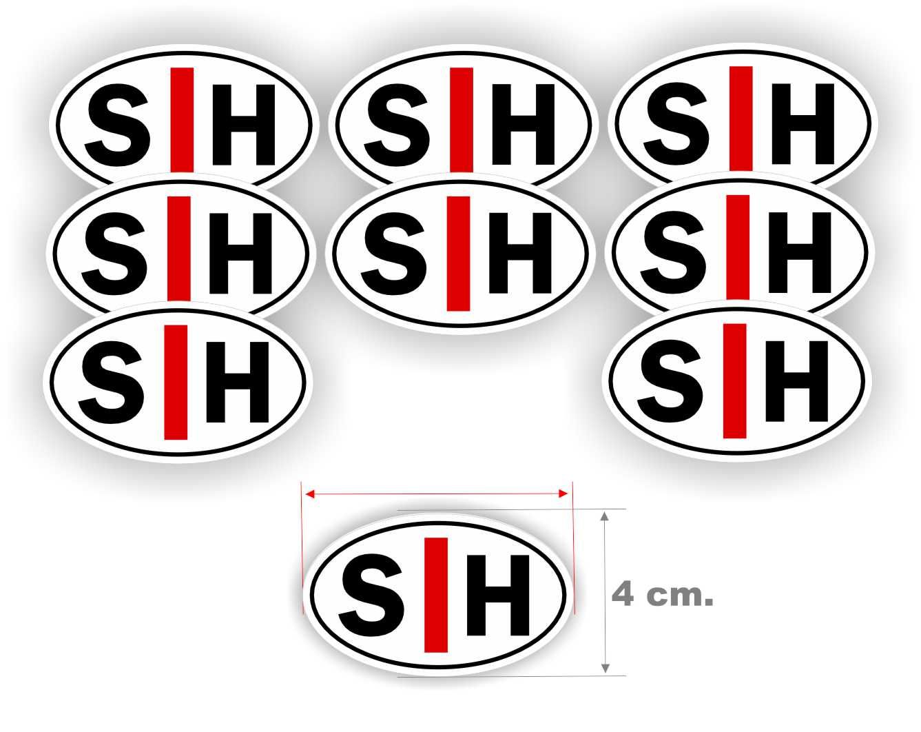 Slechthorend stickerset SH 9 stuks, afmeting per stuk  6,5 x 4 cm