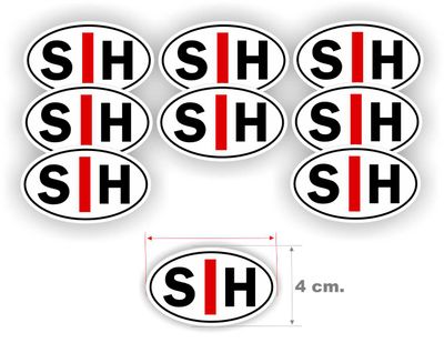 Slechthorend stickerset SH 9 stuks, afmeting per stuk  6,5 x 4 cm