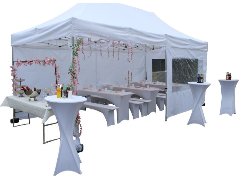 Profifaltpavillon 3 x 6 Meter in Grau oder Weiß