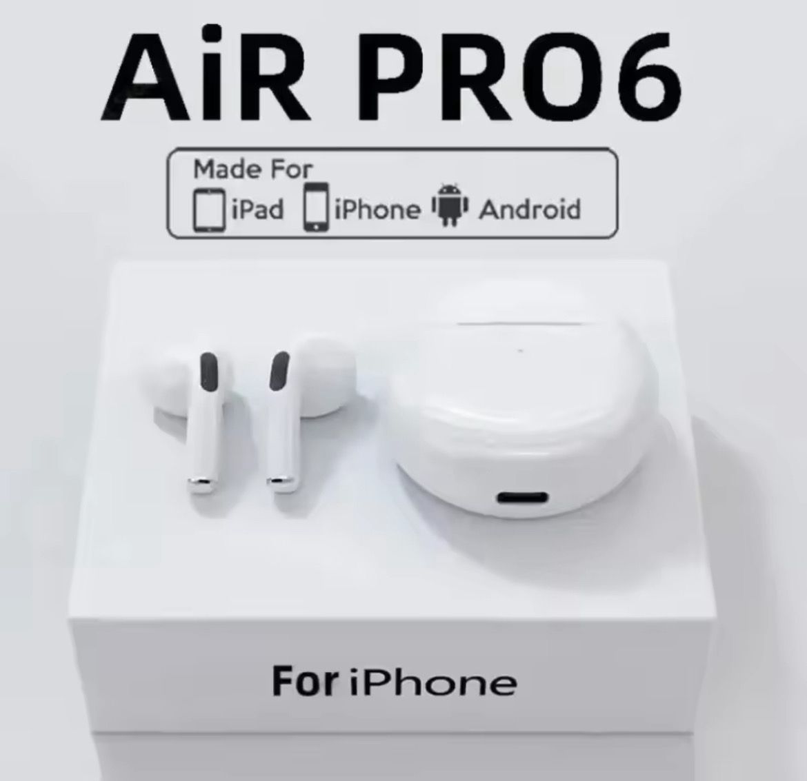 Pro 6 TWS Bluetooth Earphones Wireless Bluetooth Headset Noise Cancelling Earbuds with Mic Pro6 Wireless Headphones for IPhone