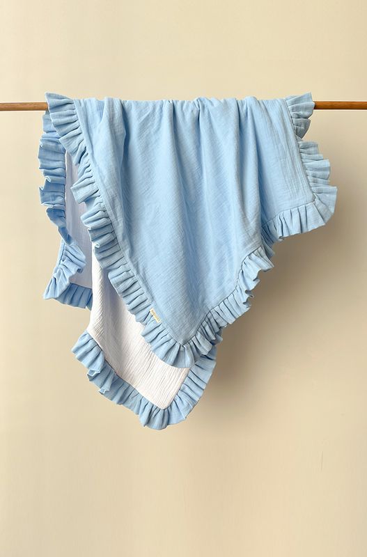 Manta de muselina con vuelos Sky Blue