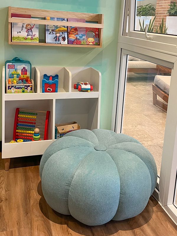 Ottoman mandarina Aqua o Yellow