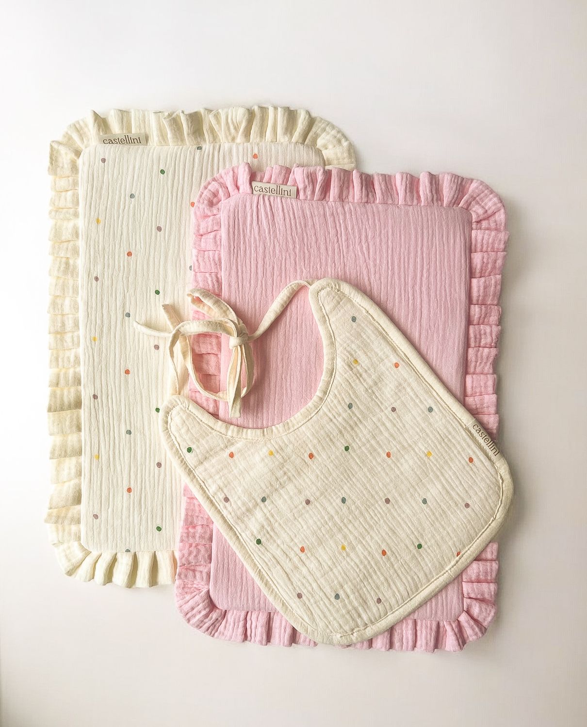 Set babero y salvababas Confetti Rosé
