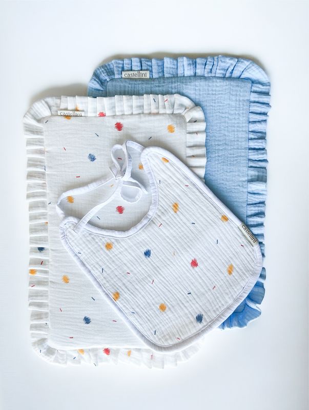 Set babero y salvababas Sparkling Blue