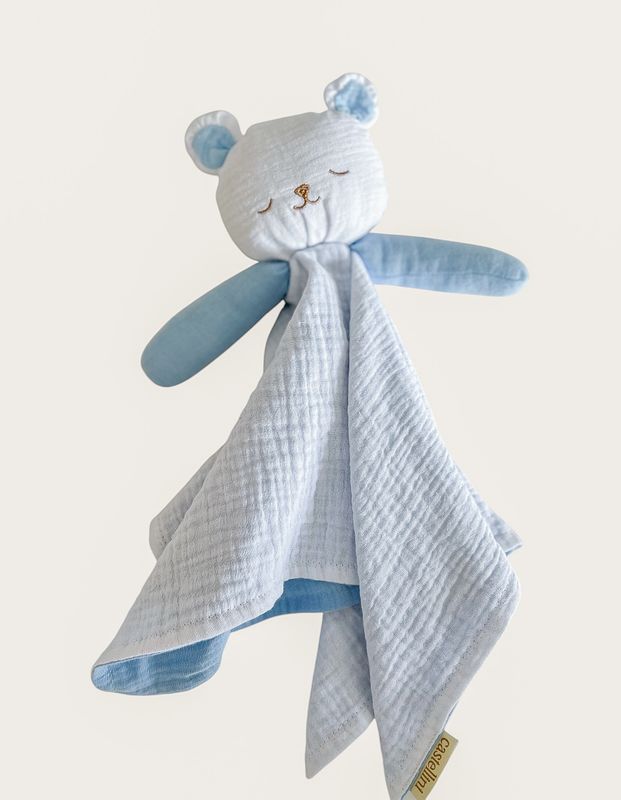 Osito de apego de muselina Sky Blue
