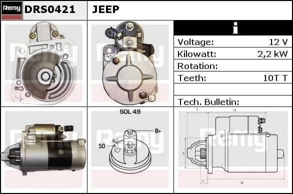 Starter Jeep Everkraft SME1160 DRS0421