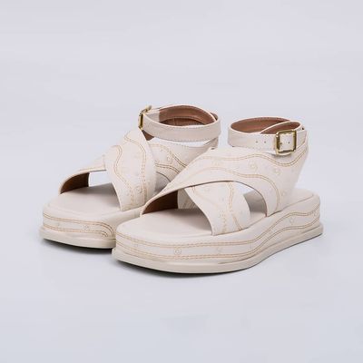 Sophie - Embroidered Flat Sandal