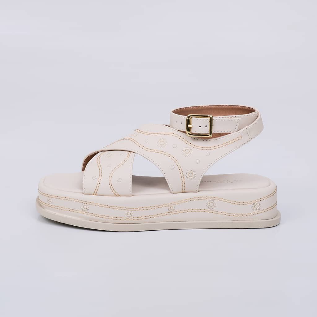 Sophie - Embroidered Flat Sandal