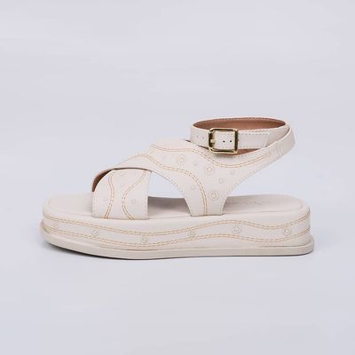 Sophie - Embroidered Flat Sandal