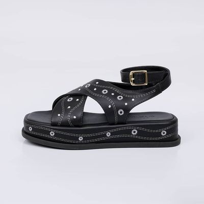 Sophie - Embroidered Flat Sandal