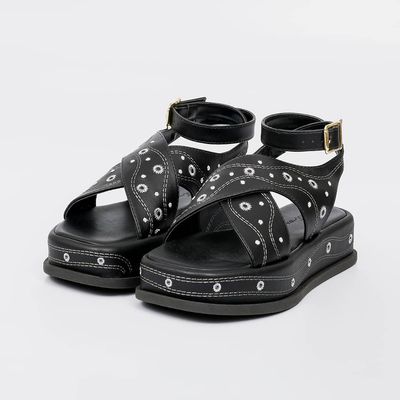 Sophie - Embroidered Flat Sandal