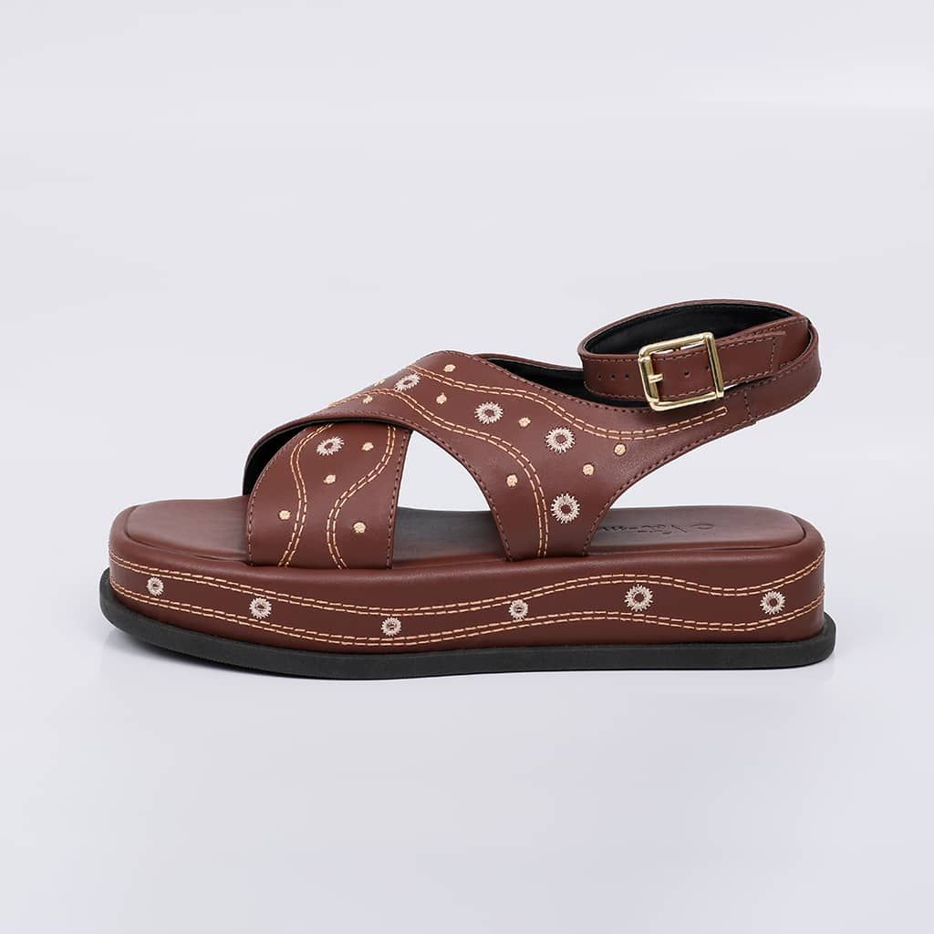 Sophie - Embroidered Flat Sandal
