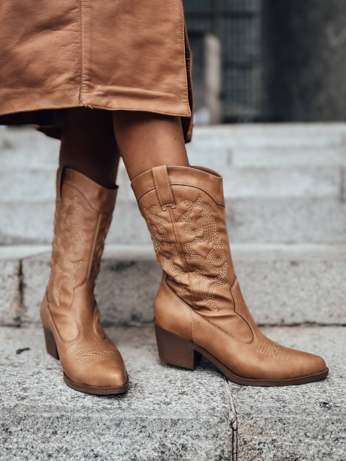 Catarina - Embroidered Western Block Bootie