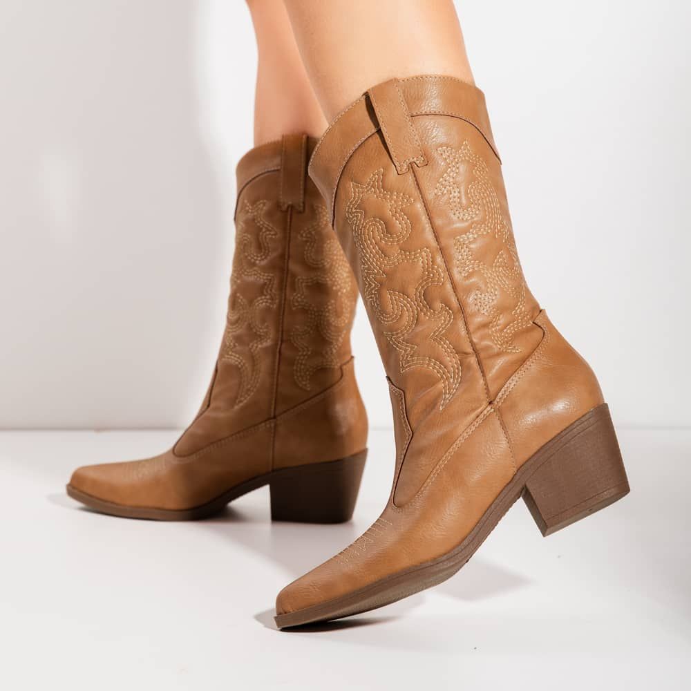 Catarina - Embroidered Western Block Bootie