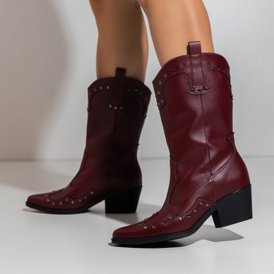 Lorena - Studs Western Block Bootie