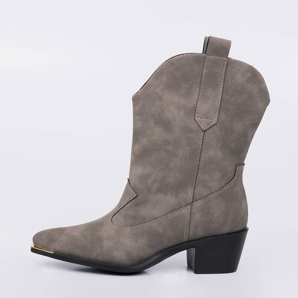 Texas - Suede Western Block Bootie