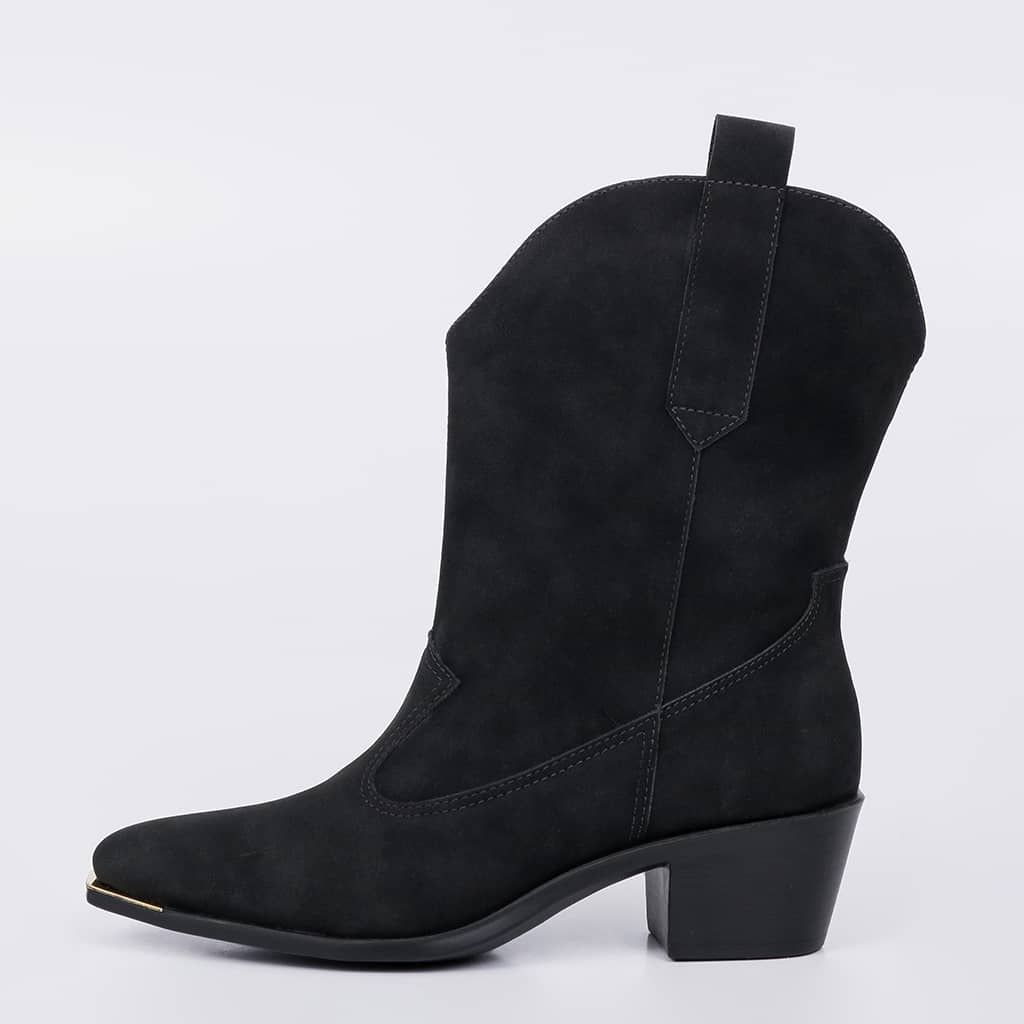 Texas - Suede Western Block Bootie