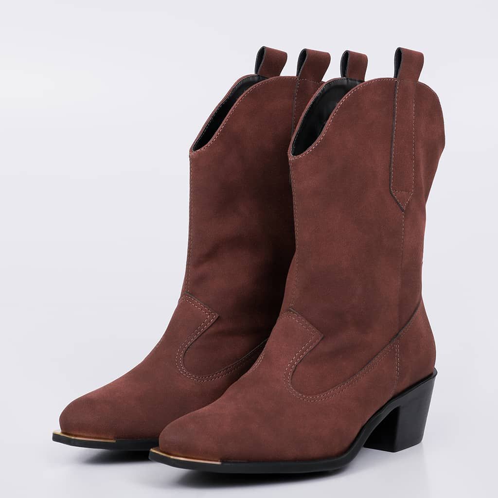 Texas - Suede Western Block Bootie