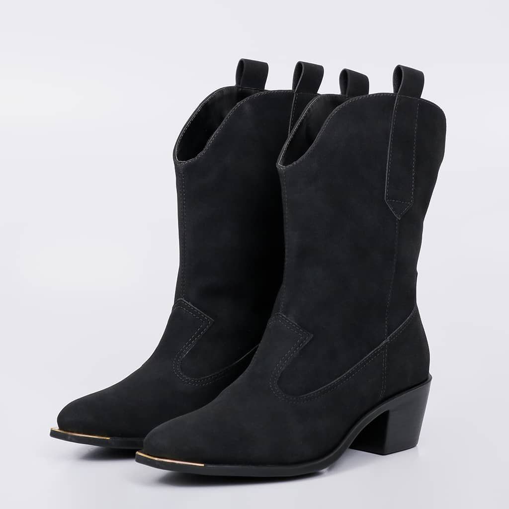 Texas - Suede Western Block Bootie