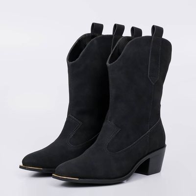 Texas - Suede Western Block Bootie