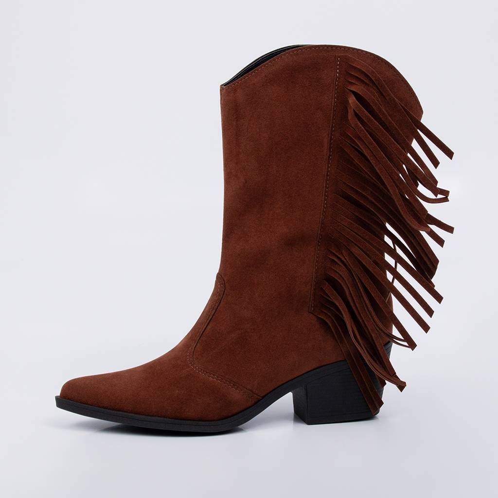 Dallas - Western Fringe Block Bootie