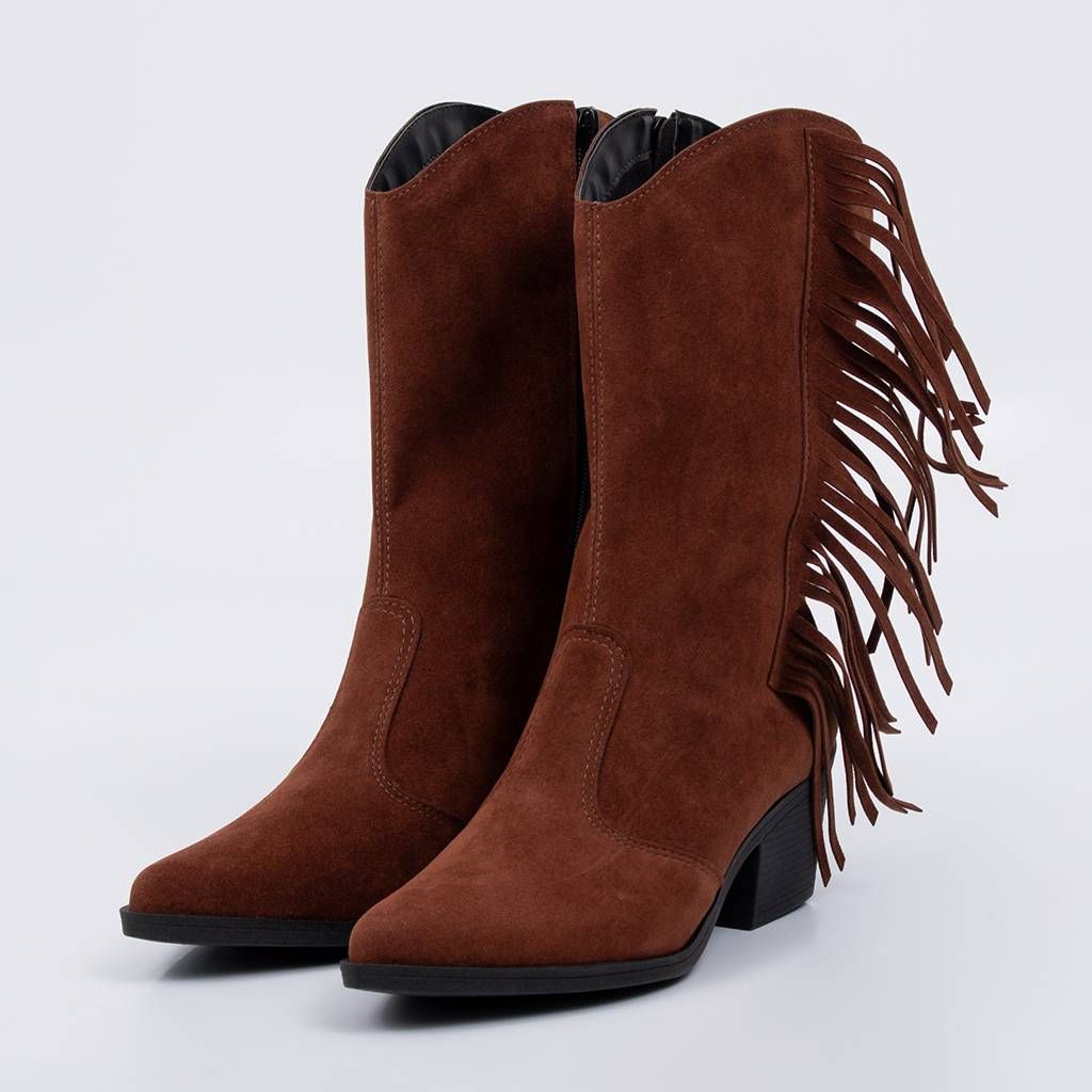 Dallas - Western Fringe Block Bootie