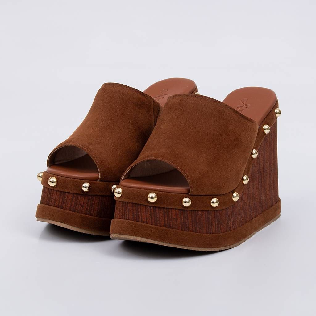 Adrian - Studded Wedge Mule Sandal