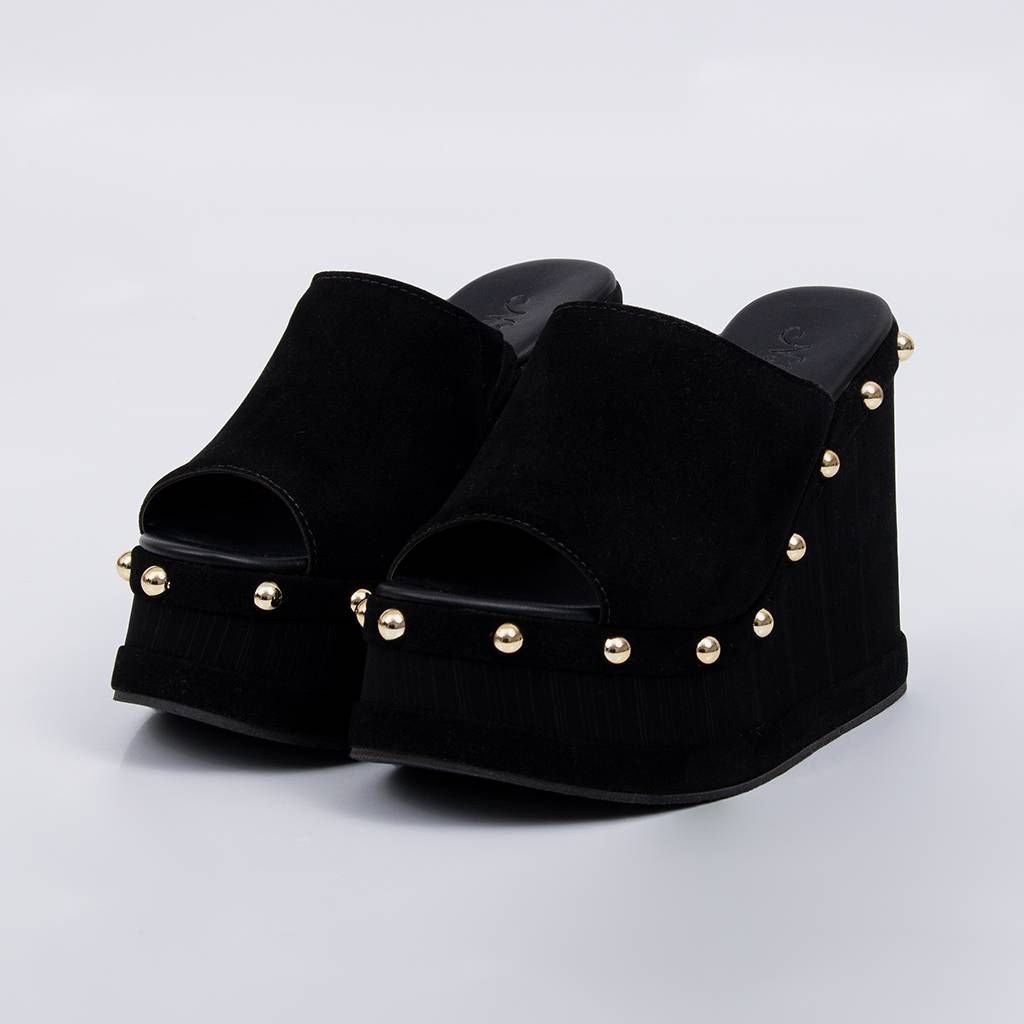 Adrian - Studded Wedge Mule Sandal