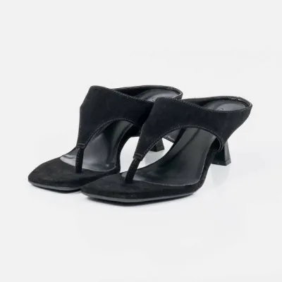 Capri - Square Toe Geometric Heel Mule