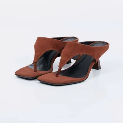 Capri - Square Toe Geometric Heel Mule