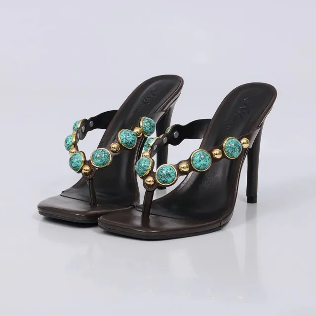 Tiana - High Heel Embellished Mule