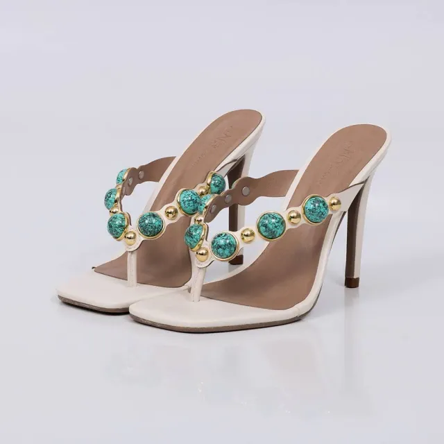 Tiana - High Heel Embellished Mule