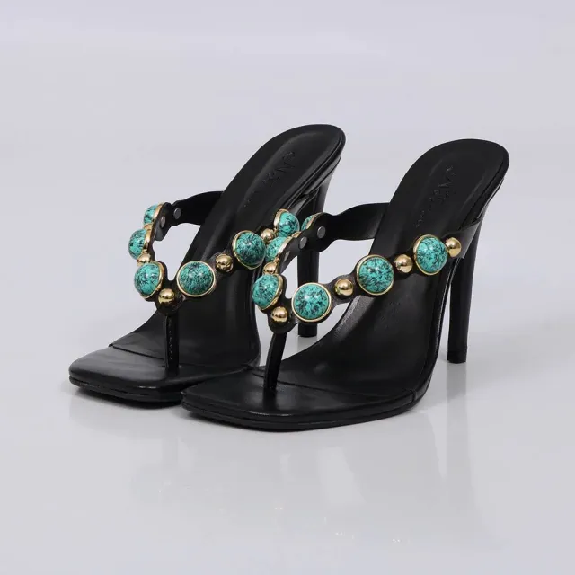 Tiana - High Heel Embellished Mule