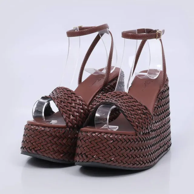 Vegas - Braided Platform Wedge Mule