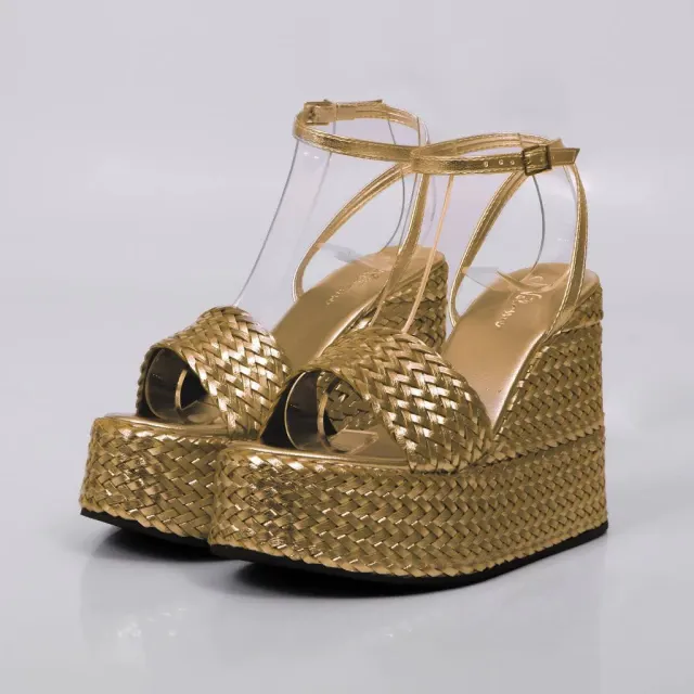 Vegas - Braided Platform Wedge Mule