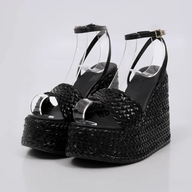 Vegas - Braided Platform Wedge Mule