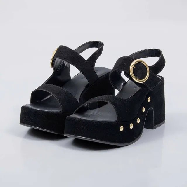 Triz - Platform Block Heel Studded Sandal