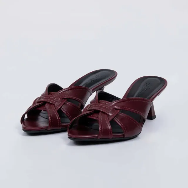 Marfim - Cross Strap Mid Heel Mule