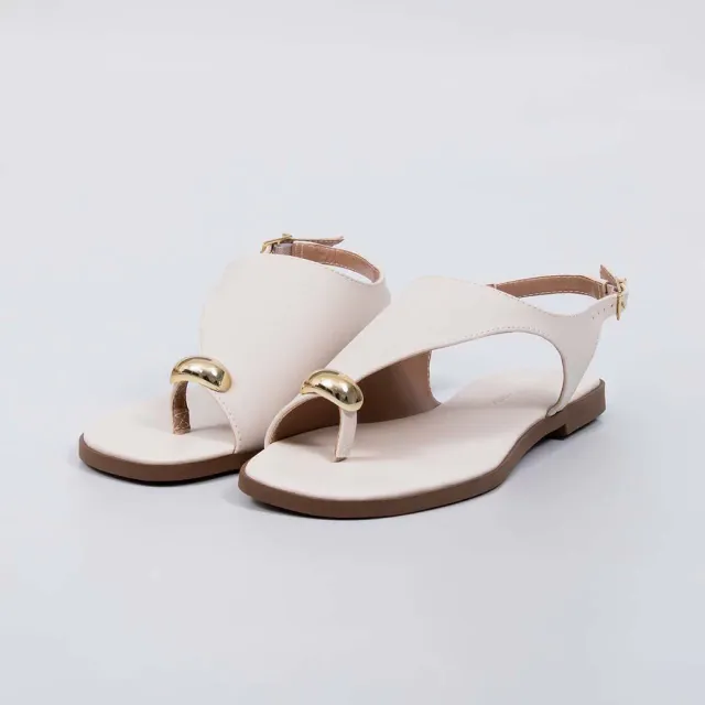 Georgia - Flat Sandal with Gold Detail