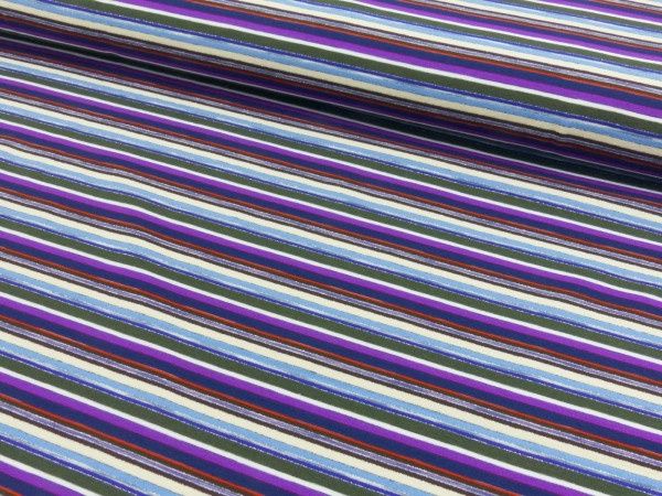 Tricot streepje lurex, Colour: paars