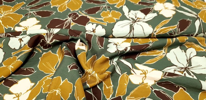 Gebloemd groen 80 cm