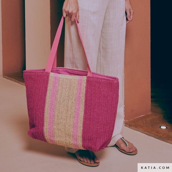 Raffia fuschia beige